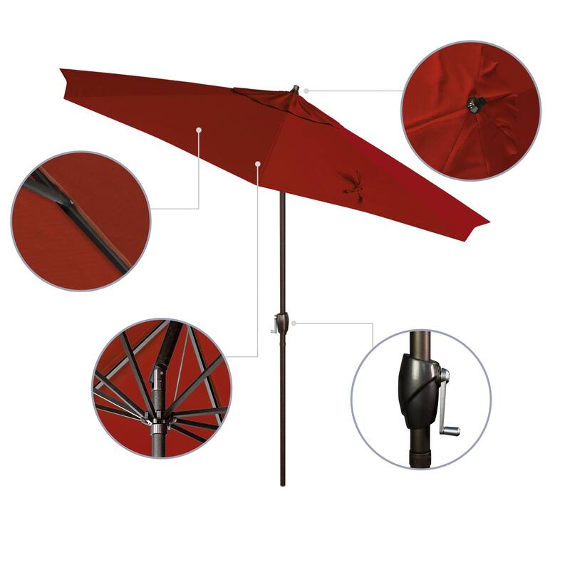 North Bend 9-foot Round Auto-tilt, Bronze Finish, Sunbrella Patio Umbrella by Havenside Home