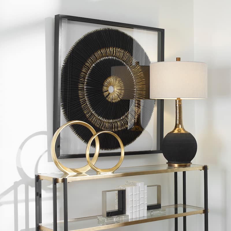 Uttermost Sandara Black and Gold Shadow Box - 39.5" H x 39.5" W