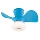 preview thumbnail 14 of 13, Blue Reversible Flush Mount Ceiling Fan Light with Remote 22" - Blue