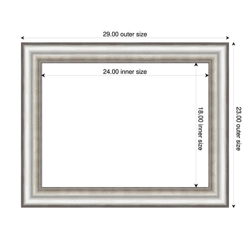 Amanti Art Salon Silver Framed Dry Erase Magnetic Board - 29 x 23 in