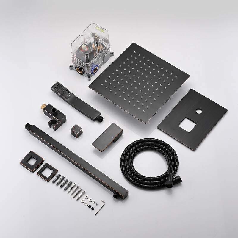 Shower System Shower Faucet Combo Set Wall Mounted with 10" Rainfall Shower Head and handheld shower faucet