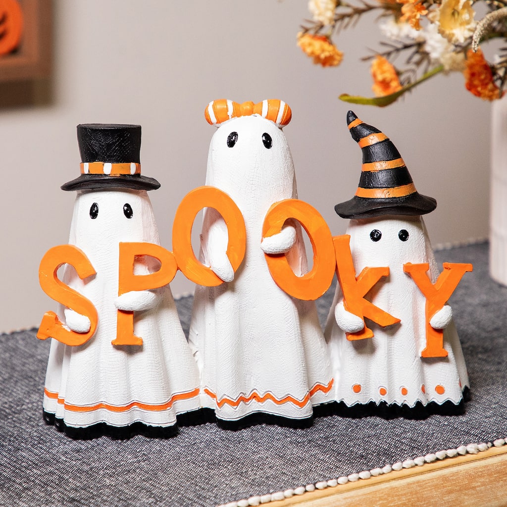 Spooky Ghost Trio Halloween Decoration - 9.25"