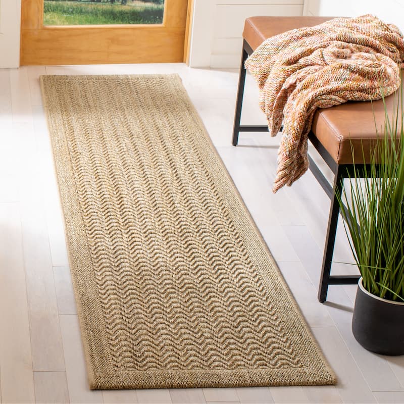 SAFAVIEH, Palm Beach Pearly Modern Sisal Rug - 2' x 8' Runner - Desert Sand