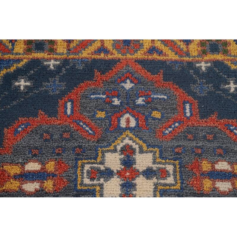 Blue Kazak Oriental Runner Rug Wool Carpet - 2'7"x 9'9"