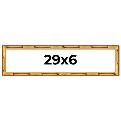 29x6 Frame Gold Bamboo Picture Frame Modern Photo Frame Includes UV Acrylic Shatter Guard Front Acid Free Foam Backing Board