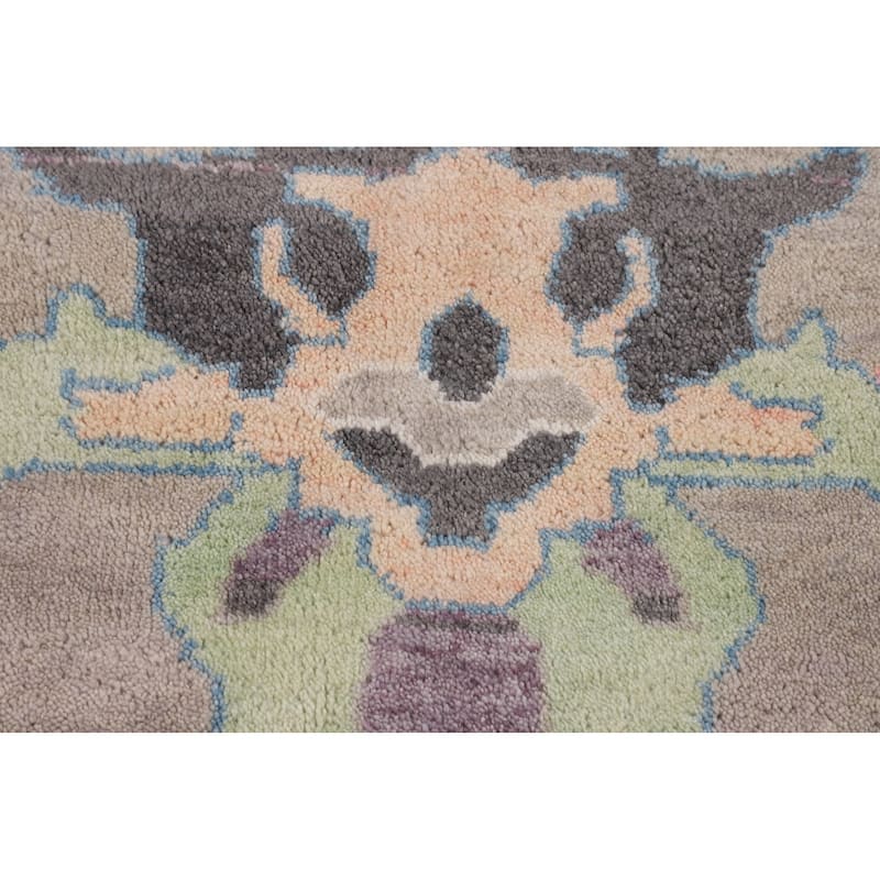 Colorful Oushak Oriental Rug Hand-Knotted Transitional Wool Carpet - 8'9" X 11'9"