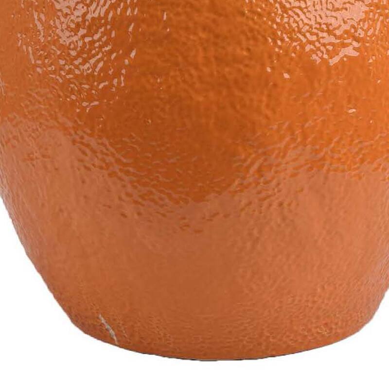 Accent Plant Stand, Orange Slice Themed Textured Design, 17 Inch Top