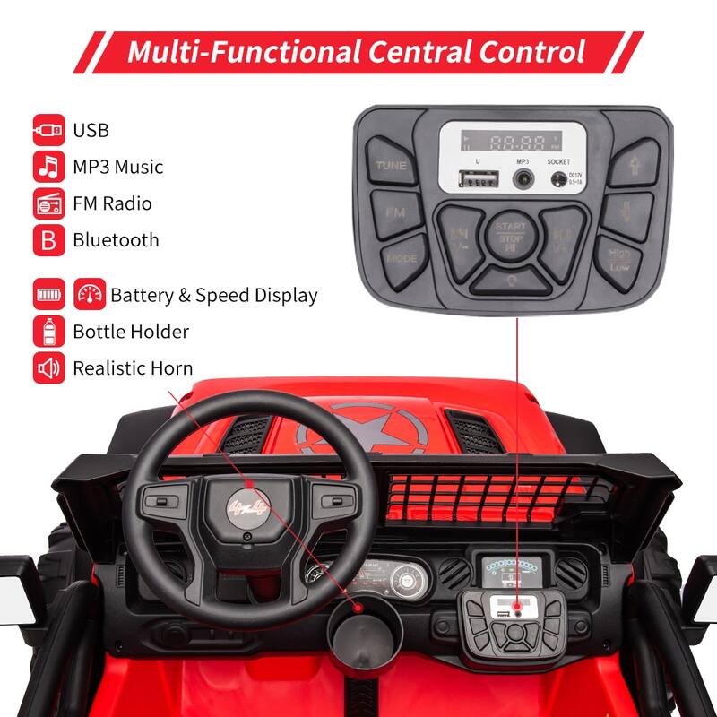 24V 2-Seater Kids Electric Ride-On Car with Remote Control