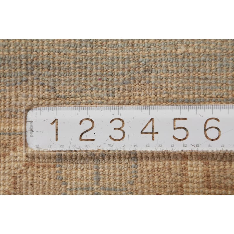 Hand Knotted Oriental 100% Wool Carpet Transitional All-Over Beige & Ivories Oushak Area Rug - 14' 9'' X 12' 6''