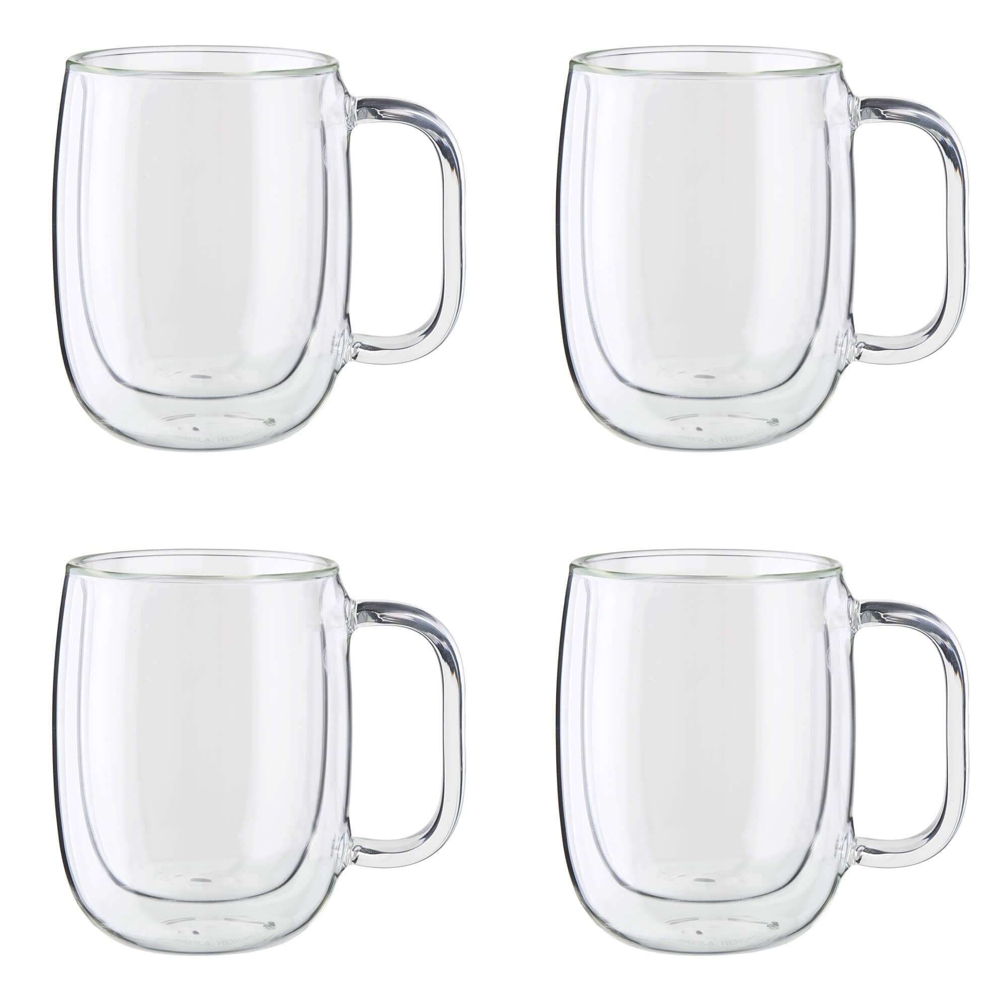 ZWILLING Sorrento Plus 4-pc Double Wall Glass Coffee Mugs, Insulated Coffee Mug, Clear - 4