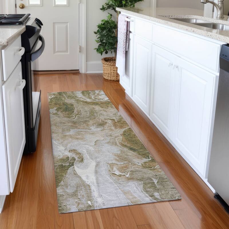 Premium Washable Super Soft Modern Chic Mayfield Rug - Mocha - 2'3" x 7'6"
