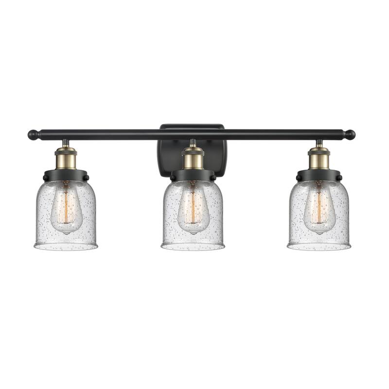 Innovations Lighting Ballston Urban Bell - 3 Light 26" Bath Vanity Light - Black Antique Brass/Seedy