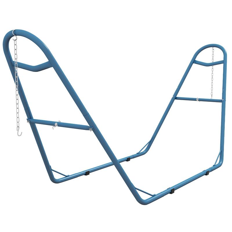 Outsunny Hammock Stand, Portable Adjustable Steel Frame Hammock Stand with Weather Resistant Finish