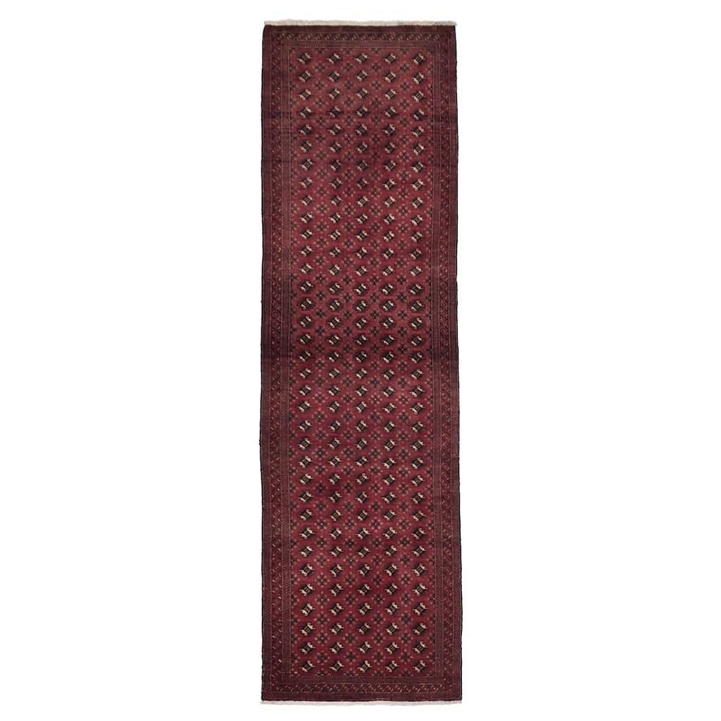 ECARPETGALLERY Hand-knotted Teimani Red Wool Rug - 2'8 x 9'6