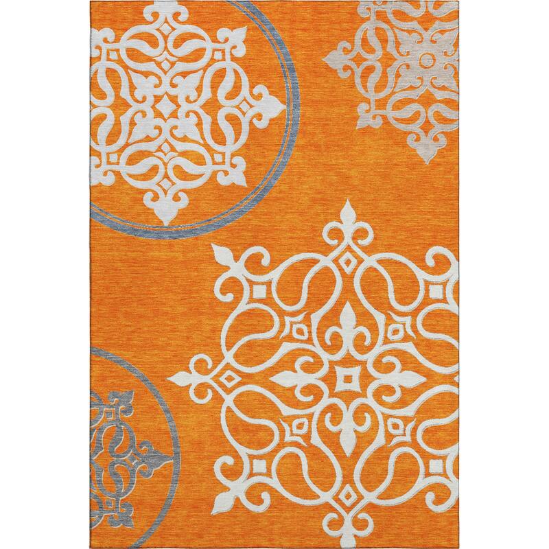 Premium Washable Super Soft Transitional Scroll Mayfield Rug