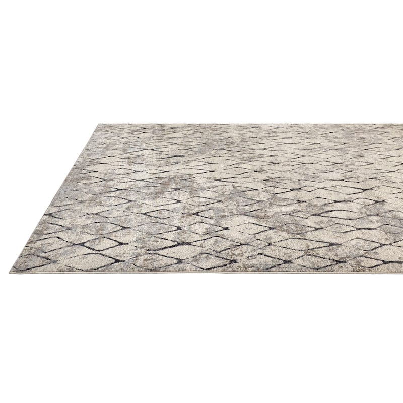 Grand Bazaar Kiba Machine Made Diamond Transitional Area Rug