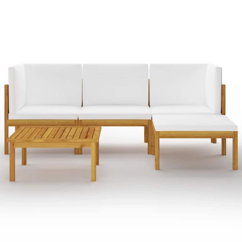 vidaXL Patio Lounge Set Outdoor Sectional Sofa with Cushions Solid Acacia Wood