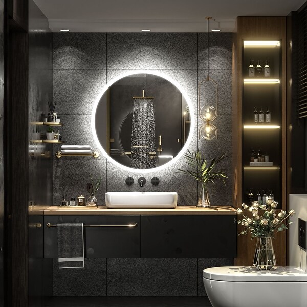 KIOTEE Super Bright Round LED Lighted Anti Fog Tempered Glass Bathroom Vanity Mirror with ETL and 3 YearundefinedWarranty Bed Bath Beyond 40392823