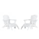 Laguna 4-Piece Adirondack Chairs with Ottomans Set - White