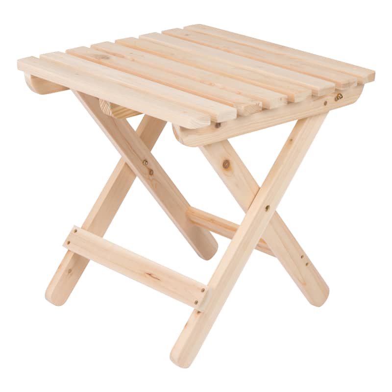 Sherwood Assembled Outdoor Wood Square Collapsible Folding Table - Natural