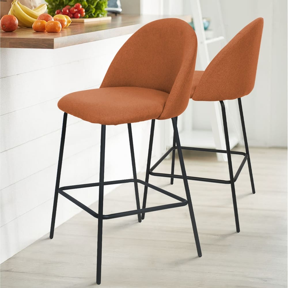 Nano Upholstered 25 inch Metal Frame Counter Stool (Set of 2) - 36"x19"x18"