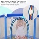 preview thumbnail 4 of 5, 55'' Toddlers Trampoline With Safety Enclosure Net And Balls, Indoor Outdoor Mini Trampoline For Kids