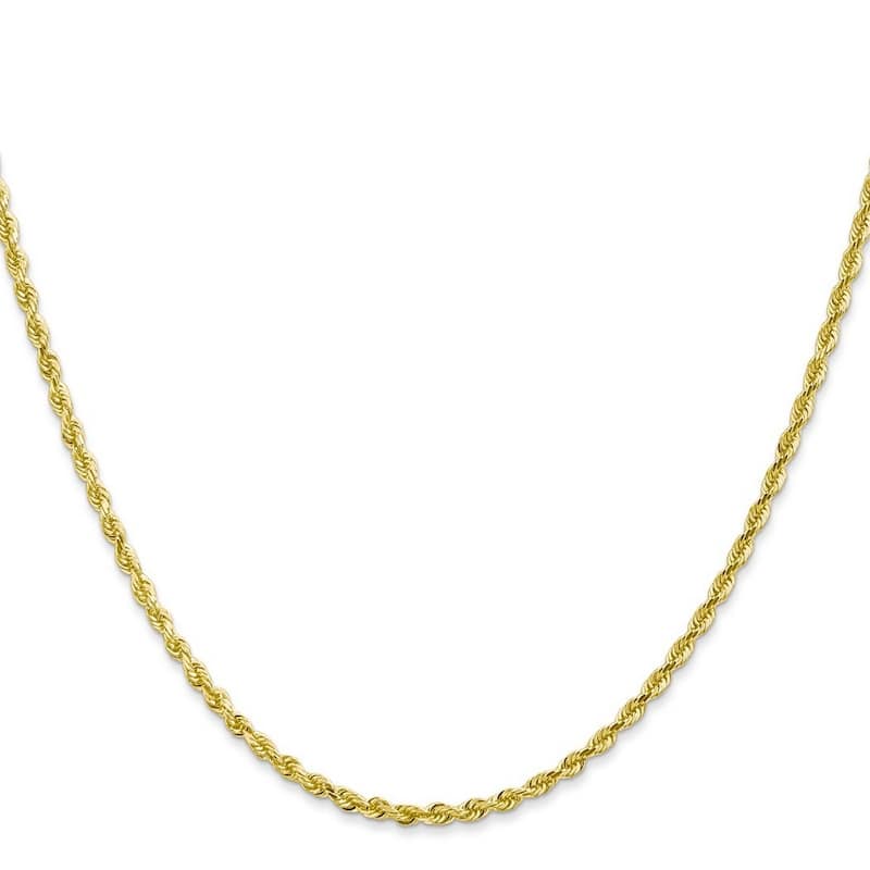 Curata 10k Yellow Gold 10" 2.25mm Diamond-cut Quadruple Rope Chain Anklet Ankle Bracelet