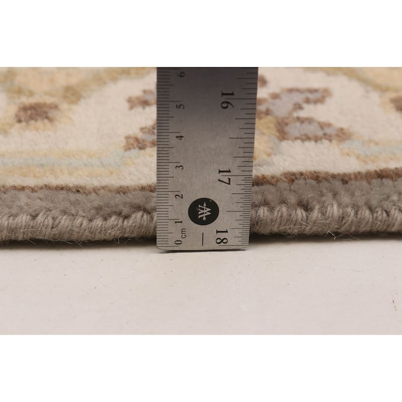ECARPETGALLERY Hand-knotted Royal Oushak Grey Wool Rug - 2'7 x 7'11