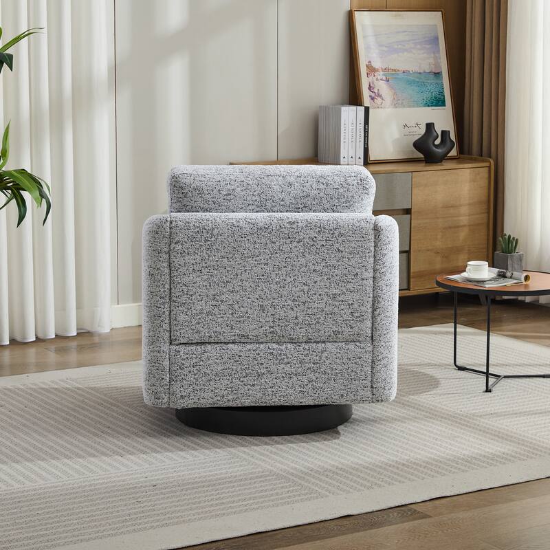 Modern 31.5" Swivel Accent Chair, Chenille Lounge Armchair with Pillow, 360 Degree Swivel Club Chair, Comfy Single Sofa Chair