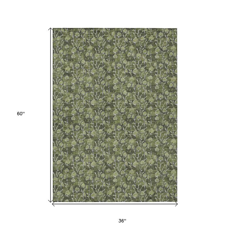 HomeRoots Floral Transitional Rectangle Outdoor Rug