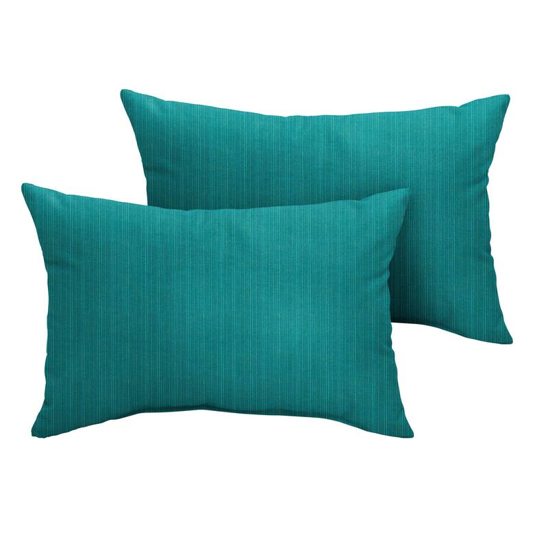 Sunbrella Dupione Deep Sea Indoor/Outdoor Knife Edge Pillow (Set of 2)