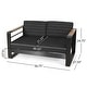 preview thumbnail 12 of 10, Loveseat with Slat Paneling and Aluminum Frame, Black