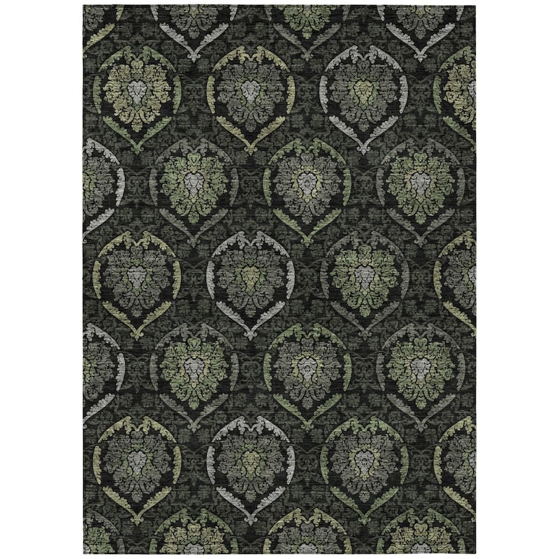 HomeRoots Medallion Transitional Rectangle Outdoor Rug