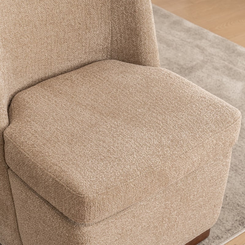 Modern Upholstered Accent Chair with Back for Dining Room, Living Room, Bedroom