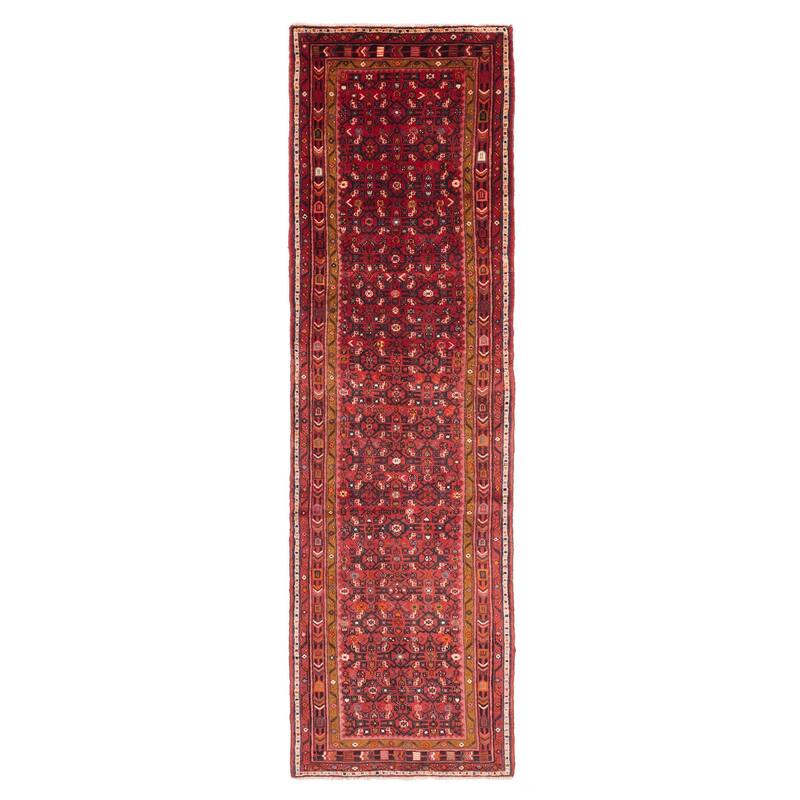 ECARPETGALLERY Hand-knotted Andelz Red Wool Rug - 2'10 x 10'4