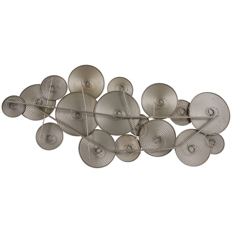 CosmoLiving by Cosmopolitan Metal Plate Wall Decor with Textured Circles - Gold or Black