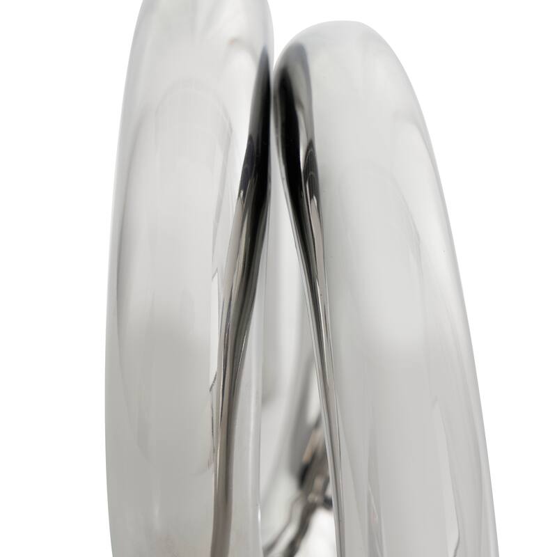 Silver, Gold or Multi Ceramic Rounded Loop Abstract Sculpture