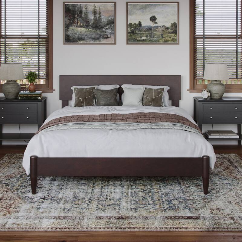 Aria Solid Wood Modern Low Profile Platform Bed