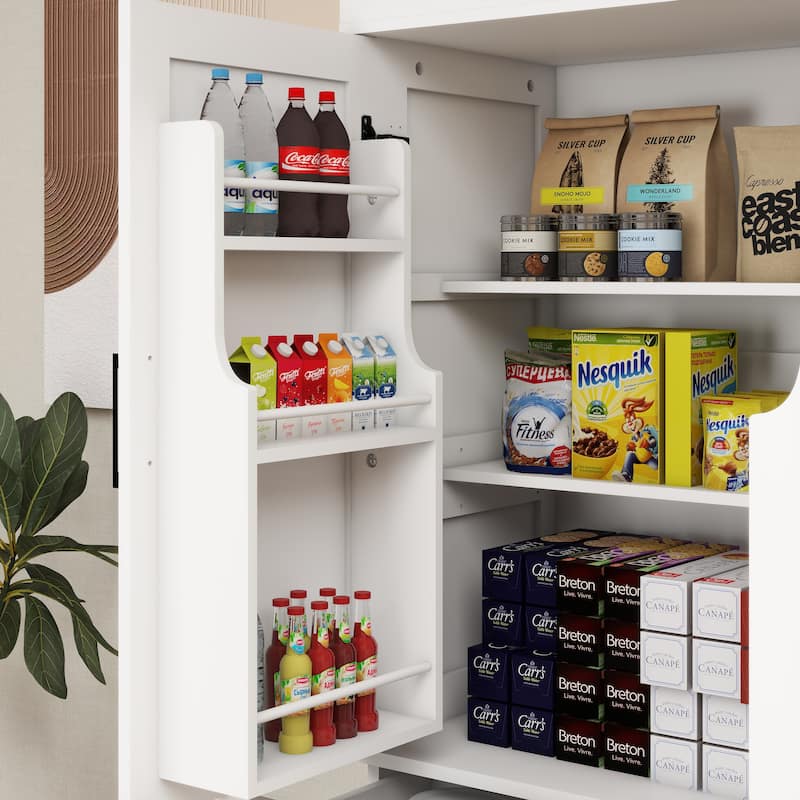 71" Kitchen Pantry Storage Cabinet with 4 Doors