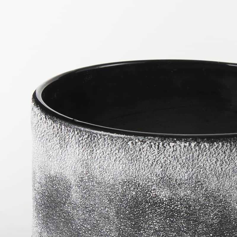 Squally 6.0L x 6.0W x 6.4H Black/Brown Ceramic Ombre Textured Small Vase