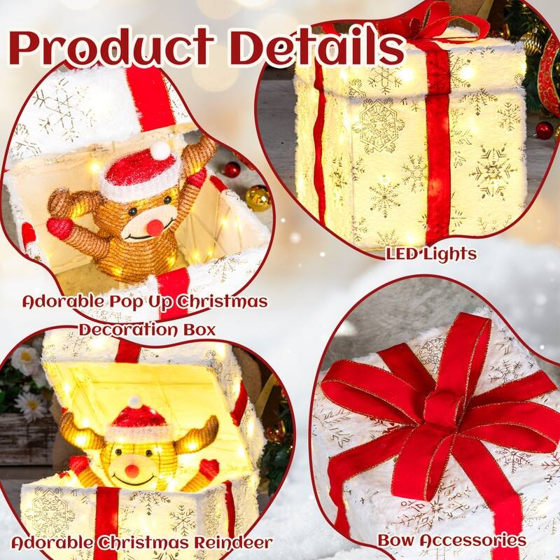 12in Motorized Gift Box Christmas Decorations with Motor