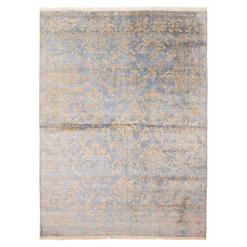 ECARPETGALLERY Hand-knotted Heritage Grey Silk Rug - 5'4 x 7'4