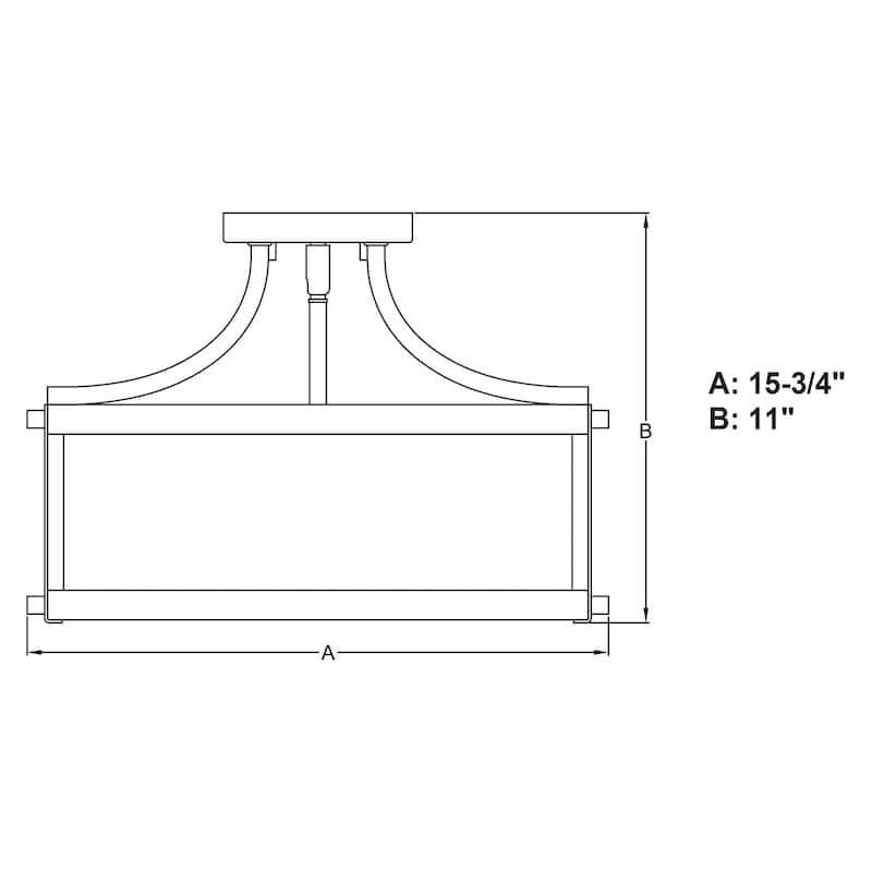 James Allan Declan 3 Light 16" Wide Semi-Flush Drum Ceiling Fixture