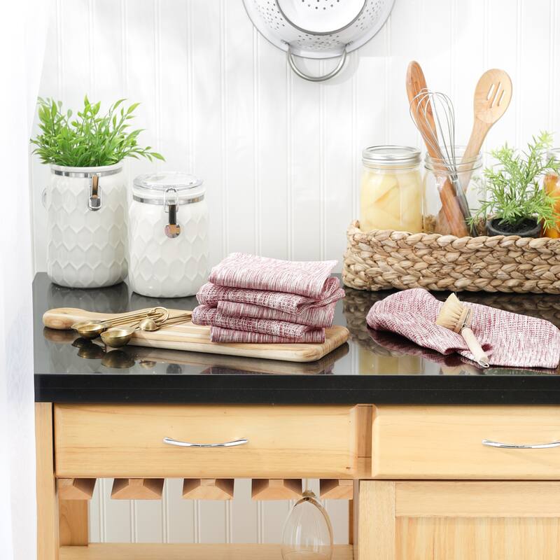 Assorted Sage And Off-White Recycled Cotton Dishcloth (Set of 6) 12x12