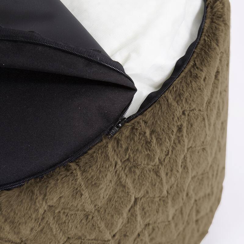 Allan Andrews Tall Pouf Angora Moss