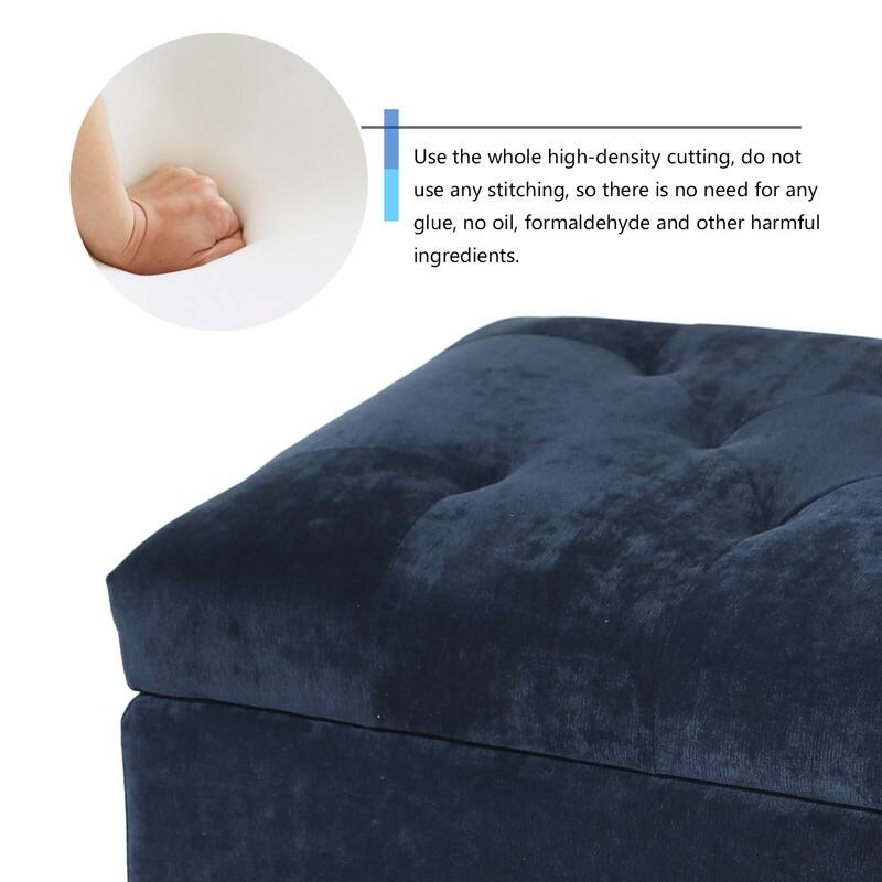 Adeco High End, Classy, Tufted Storage Bench, Ottoman Footstool