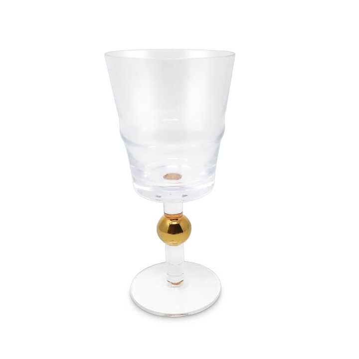 Set Of 6 Glasses With Gold Ball Design - Wine