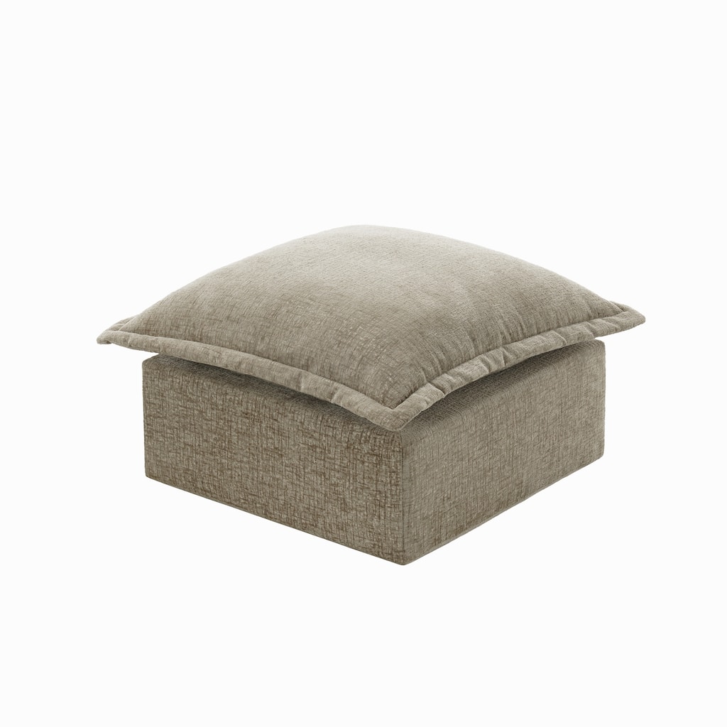 Comfy Cloud Chenille Upholstered Modular Sectional Ottoman