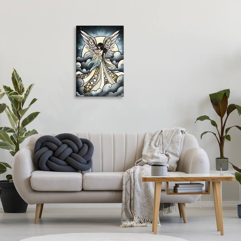 Stupell Classic Angel & Baby in Clouds Canvas Wall Art Design By Mandie Manzano