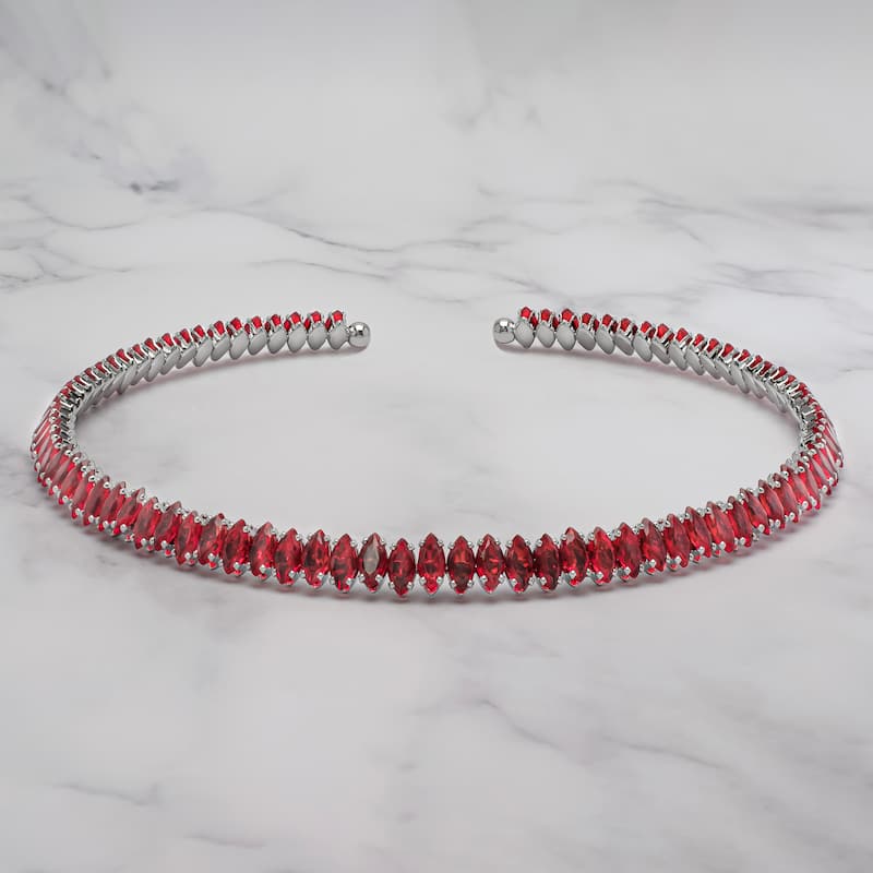 Victoria Townsend Fine Silver Plated Adjustable Coil Cubic Zirconia Necklace